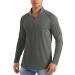 MAGCOMSEN Men's Long Sleeve Sun Shirts UPF 50+ Tees 1/4 Zip Up Fishing Running Rash Guard T-Shirts Outdoor Shirt Dark Grey Large