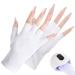 ACWOO UV Gloves for Gel Nails 1 Pair UV Protection Gloves for Manicures Anti UV Gloves for Nail Lamp Manicures Dryer Nail Skin Care Fingerless UV Protection Gloves Protect Hands from UV Harm 1 Pair White
