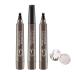Lumierez Micro Fork Tip Precise Brow Pen 4 Tipped Precise Brow Pen Waterproof Micro Fork Tip Eyebrow Precise Brow Pen (Gray brown)