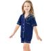 SWOMOG Unisex Kids Modal Pyjamas Set - Button-Down Short Sleeve PJs Lounge Set, 4-5 Years, Navy Blue - Buy Online on GoSupps.com