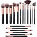 Makeup Brushes Lospu HY Makeup Brushes Set 18-Piece Rose Golden Make-up Brush Sets Premium Synthetic Wood Handle Face and Eye Brushes for Foundation Powder Concealers Blush and Eyeshadow