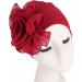 Qhome Women King Size Flower Stretchy Beanie Turban Bonnet Chemo Cap - White - Buy Online on GoSupps.com