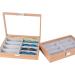 Wooden Glasses Holder Stand 6/8 Grid Velvet Organizer | Sunglasses Display Case with Cover | Decorative Gift for Eyewear - Buy Online on GoSupps.com