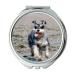Yanteng Mirror makeup mirror Schnauzer Miniature Schnauzer Dog Running Happy pocket mirror portable mirror