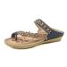 Women Thumb Orthotic Sandal Women's Summer Bohemia Crystal Slip-On Bunion Sandals Casual Flowers Beach Flat Sandals for Big Toe Bone Correction Toe Arch Support 8 Blue