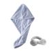Microfiber towel for wrapping super absorbent quick drying turban soft head towel for women curly long wet thick hair anti-frizz (blue)