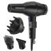 ARDIRO 2000W Professional Hair Dryer  Negative Ionic Salon Hair Blow Dryer for Quick Drying with AC Motor  Hairdryer with Diffuser & Concentrator  3 Heat & 2 Speed Setting for Women Men Kids -Black