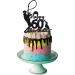 Fishing 60th Birthday Cake Topper for Man Fisherman Theme Party Decoration Funny 60 Year Fabulous Happy Birthday Party Handmade - Black Glitter - Buy Online on GoSupps.com