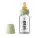 Bibs Baby Glass Bottle reduces colic round sucker made of natural rubberx supports breastfeeding.Made in Denmark Complete Set - 110 ml Sage Complete Set - 110 ml Sage