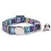 Moonpet Personalized Cat Neck Band - Custom Name & Phone Number Necklace with Safety Closure & Bell - Dark Flower Design - Buy Online on GoSupps.com