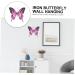 Zerodeko Outdoor Fence 1pc Wrought Iron Butterfly Wall Hanging 3d Vintage Model Inspirational Wall Hanging 25x21.4cm Pink - Buy Online on GoSupps.com