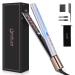 IG INGLAM Titanium Flat Iron Hair Straightener Curling Iron 1 Inch Infrared Negative Ionic Hair Iron Straightener 11 Adjust Temp 250 F to 450 F Shiny Hair Dual Voltage 110-240V Gift Light Purple