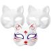 Luxshiny 3 STK Halloween-decor White masquerademarks empty game ladder sticker animal cat Face mask hand-painted mask yourself make fox graffiti paper japan adorn wife accessories