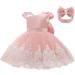 Baby Girls Lace Tulle Princess Dress with Headwear | 18-24 Months | Baby Pink - Buy Online on GoSupps.com