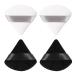4 Pieces Powder Puff Face Makeup Soft Triangle Powder Puffs - for Loose Powder Setting Powder Body Powder Wet Dry Cosmetic Sponge, Washable Reusable Wedge Shape Velour Cosmetic Sponge Makeup Tool Black+White
