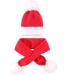 Baby Balaclava Kids Winter Hat Scarf with Double Pom Pom Design - Red - Buy Online on GoSupps.com