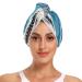 Big Angry Shark Hair Towel 2 Pack Super Absorbent Hair Drying Towel Quick Dry Hair Turbans Head Towel with Button Twisty Wrap for Women Girls