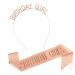 Birthday Girl Sash and Crown Set Happy Birthday Girl Tiara Headband for Women Girls Rose Gold Rhinestone Crowns Party Accessories
