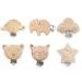 Schnuller clip 6 pieces baby pacifier chains clip nuckel clip metal wood pacifier clip wood clip for pacifier chain closure young girls toothing toys accessories