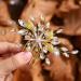 Zoestar Flower Wedding Hiar Comb Slides Gold Crystal Pearl Headpiece Rhinestone Bridal Leaf Hair Accessories for Women and Girls