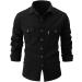 Men's Reverse Monochrome Long-Sleeved Shirt Jacket | Regular Fit Work & Leisure Shirt with 2 Pockets - Black - Buy Online on GoSupps.com