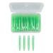 Interental cleaner 60 pieces interdental brush practical slim braces cleaner with PP handle for adults and children orthodontic care green