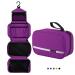 homchen Hanging Travel Toiletry Bag Waterproof Folding Portable Cosmetic Bag Wash Bag for Men and Women (Purple M) M Purple
