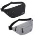 2 Packs Fanny Packs for Men and Women Waterproof Sports Waist Pack Bag Bum Bag for Travel Hiking Running (Black + Gray)