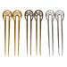 Bleiou 6 Pcs U Shape Hair Fork Alloy Hair Stick Metal Hair Pins Hair Accessory Hair Styling Tool