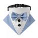 Mioyoow Formal Dog Bandana collar adjustable dog tuxedo wedding Bandana banging dog bib triangular scarf with fly D-ring for small medium-sized dogs m blue