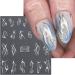 Metallic Silver Lines Nail Stickers - 6 Sheets | 3D Wave & French Line Design | Marble & Metal Strip | DIY Nail Art Supplies - Buy Online on GoSupps.com