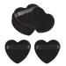 AICHHLIMFE 6 Pieces Heart Powder Puff Face Cotton Makeup Puff for Contouring Under Eyes and Corner Reusable Powder Pad Pressed Applicator Sponges Beauty Makeup Tools with Strap Black