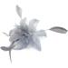 Feather and Flower Hair comb slide Fascinator with Glittery Spotty net Bridal Wedding Races Prom (Silver Grey) by Inca - Buy Online on GoSupps.com