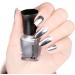 Silver Nail Polish Metallic Nail Polish 6ML Mirror Chrome Nail Varnish Metal Effect Nail Art Polish Super Shine Silver Gloss Nail Paint - 60S Quick Dry & Long Lasting Nail Gel At Home Manicure TJ002 6 ml (Pack of 1) - Buy Online on GoSupps.com