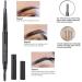 Eyebrow Pencils & Makeup with Brush Triangular Double Head Retractable Waterproof Long Lasting Eyebrow Pen(Dark Brown) - Buy Online on GoSupps.com