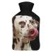 Dalmatian Dog Hot Water Bottle With Cover Plush Bed Bottle Hand Warmer For Adults And Children 26.5X15.3cm