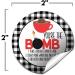 You're The Bomb Red Mug with Buffalo Plaid Border All-Occasion Hot Cocoa Bomb Sticker Labels - Buy Online on GoSupps.com