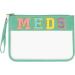 Chenille Letter Bag Clear MEDS Makeup Pouch - Waterproof Travel Organizer for Pills & Medicine | Preppy Zipper Pouch with Wristlet (A-MEDS-Green - Buy Online on GoSupps.com