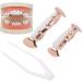 Hip Hop Teeth Reusable Copper Hip Hop False Teeth Set for Halloween Festival Teeth Decoration Brace with Easy Wearing and Remove (Rose Gold) - Buy Online on GoSupps.com