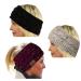 CRIVERS 3pc Womens Confetti Winter Cable Knit Headband Head Wrap Ear Warmer (Beige Black Wine Red)(Size:M)