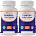 Vitamatic Turmeric Curcumin Supplement (10:1 Equivalent 3000 Per Serving, Made with 95% Curcuminoids, Black Pepper, Ginger, Moringa) 120 Vegetable Capsules, Non-GMO, Gluten Free - 2 Pack