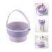 Makeup Brush Cleaning Mat 3-in-1 Silicone Makeup Brush Holder Cleaning Drying and Storage Tool for Makeup Brushes and Beauty Eggs Portable and Collapsible Brush Cleaning Tool(Purple)