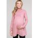 Maternity Knit Sweater - High Neck Shawl Collar Tunic Top | Mauve | Made in USA - Buy Online on GoSupps.com