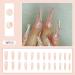 Long Coffin Fake Nails - Nude with Golden Fissure Design - Glossy Stick-On Nails for Women - Buy Online on GoSupps.com