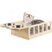 Yiotl Wall Mounted Wood Cat Shelf Bed with Two Bowls - Indoor Cat Feeder Shelf & Playing Platform | Cat Perch Bed with Mat - Buy Online on GoSupps.com