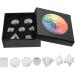 Nupuyai 7 Pieces Rock Crystal Platonic Solids Set - Sacred Geometry Reiki Healing Stones with Gift Box | International Shipping Available - Buy Online on GoSupps.com