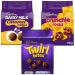 Chocolate Treat Bag Bundle with Dairy Milk Caramel Nibbles Chocolate Bag 120g With Crunchie Rocks Chocolate Bag 110g & Twirl Bites Chocolate Bag 109g (3 Pack)