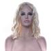 Fouriding Wig Short Curly Wave Women Bob Hair Wigs for Ladies Halloween Cosplay Party Anime Carnival Costume (Light Blonde)