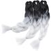 3 Pieces Braiding Hair Extension Ombre Synthetic Crochet Twists 24" Inches Hair Braids Heat-Resistant - Black to White(Weight:300g) - Buy Online on GoSupps.com