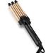 Mini Hair Crimper 1/2 Inch Beach Waves for Short Hair Small 3 Barrel Curling Iron for Travel Ceramic Barrel Dual Voltage Hair Waver Light Weight Gold